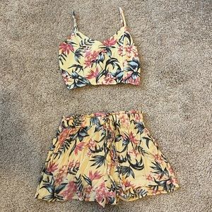 Matching yellow and floral H&M set